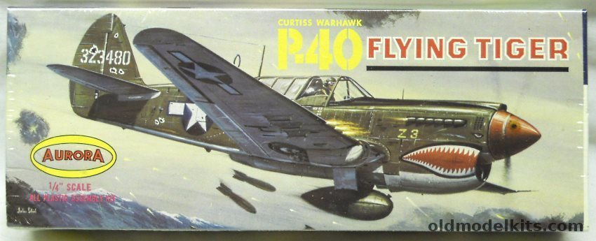 Aurora 1/48 P-40 Flying Tiger Warhawk, 44-100 plastic model kit